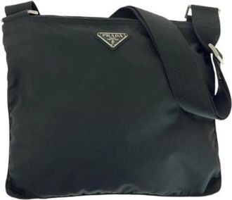 Prada Pre-owned Cross Body Bags, female, Black, Size: ONE SIZE Pre-owned Nylon prada-bags