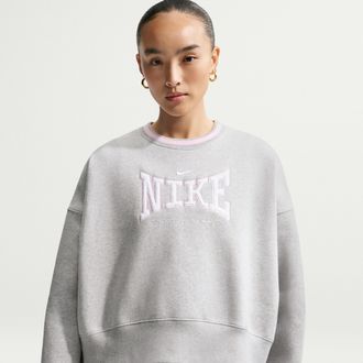 Nike Womens Nike Sportswear Phoenix Fleece Oversized Crew-Neck Sweatshirt in Grey | IR5214-077