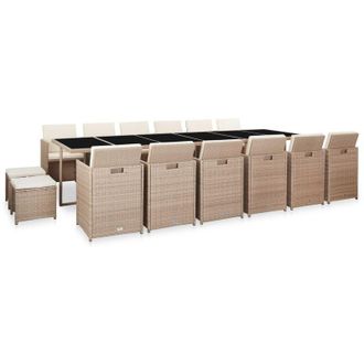 vidaXL Furniture Limited - Set Comedor De Jard&iacute;n 17 Piezas Y Cojines