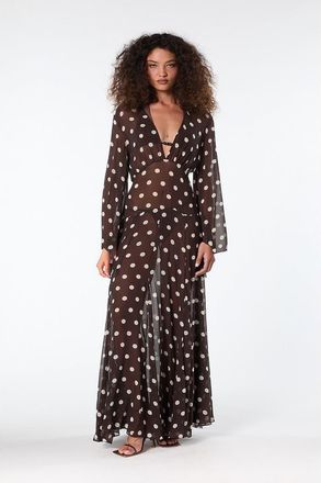 Nicholas Marella Dress in Espresso/ivory Polka Dot at Nordstrom, Size X-Small