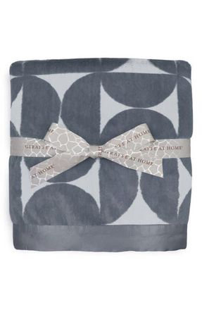 Little Giraffe Half Moon Print Throw Blanket in Charcoal at Nordstrom