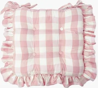 Mrs. Alice Pink Gingham Ruffle Seat Pad Cushion at Nordstrom