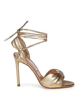 Aquazzura Carina Metallic Leather Sandals
