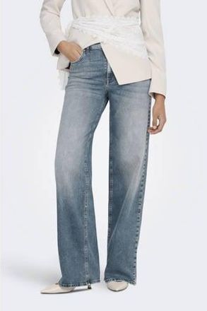 Only high waist wide leg jeans medium blue denim