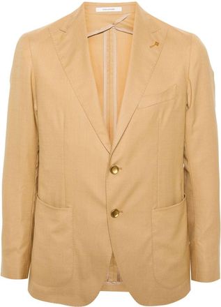 Tagliatore peak-lapels single-breasted blazer - men - Silk/Virgin Wool/Cupro - 52 - Neutrals