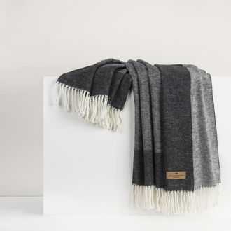 Lands Downunder Border Herringbone Throw in Graphite at Nordstrom
