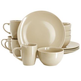 Gibson Home Everyday Plus 12 Piece Stoneware Dinnerware Set in Beige at Nordstrom