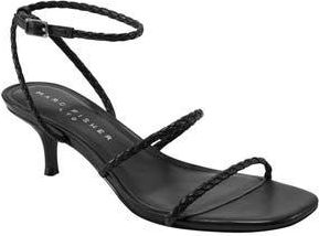 Marc Fisher Beylee Ankle Strap Kitten Heel Sandal in Black at Nordstrom Rack, Size 9