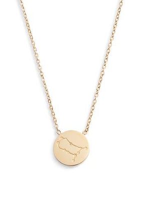 Knotty Zodiac Pendant Necklace in Gold/sagg at Nordstrom Rack