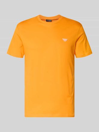Emporio Armani T-Shirt mit Logo-Patch und Rundhalsausschnitt in Orange, Gr&ouml;&szlig;e XXL