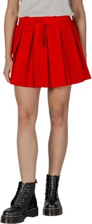 Only Onlmarine Life Mw String Pleat Tlr Mini Rok - Dames - Korte rokken - Rood - M - Polyester - Rokken
