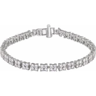 Diamond2Deal 14k Gold 5 1/3 CTW Lab-Grown Diamond Line Bracelet 7.25