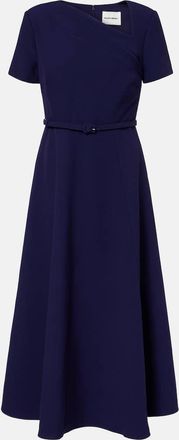 Roland Mouret Abito midi asimmetrico in crêpe con cintura