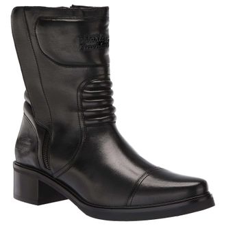 Harley-Davidson Harley Davidson Jerilyn moto Leather Womens Ankle Boots - Black - Size:UK 7.5