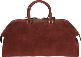 Alberta Ferretti Brown Double Zip Removable Strap Suede Tote Bag