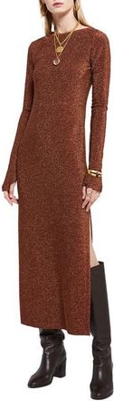 ottod'Ame Viscose Long Dress With Lurex in Metallic Rust at Nordstrom, Size X-Small It