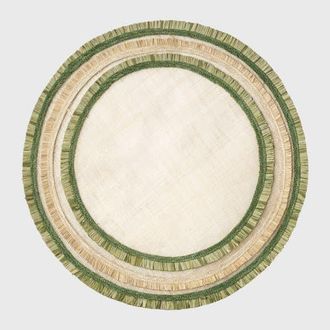 Joanna Buchanan Ruffle edge straw placemat, set of four in Green at Nordstrom