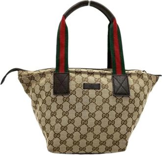 Gucci Pre-owned Handbags, female, Brown, Size: ONE SIZE Pre-owned Canvas Handbag