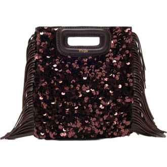 Maje Sequin M mini bag in Brown at Nordstrom, Size Medium
