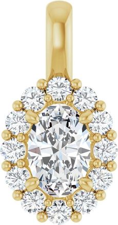 Diamond2Deal 14k Gold 3/4ct Lab-Grown Diamond Halo-Style Pendant
