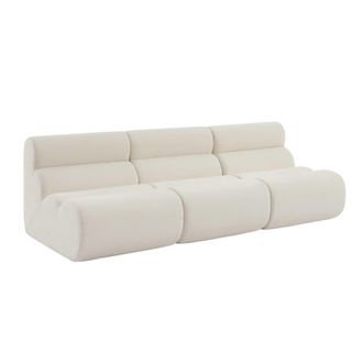 Sweeek Sof&aacute; envasado al vac&iacute;o modular de borreguito texturizado, 3 plazas