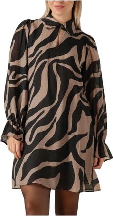 Bruuns Bazaar Zwarte Midi Jurk voor Herfst/Winter - Dames - Korte kleedjes - Zwart - S - Kleedjes