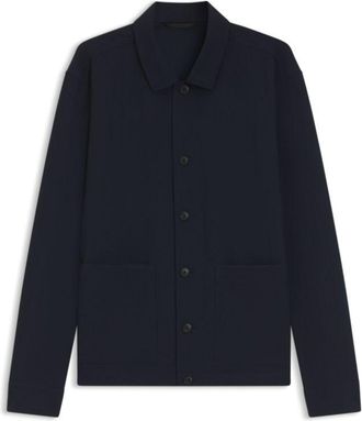 BOSS Relaxed-fit overshirt in performance seersucker
