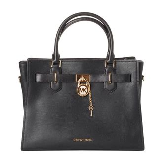 Michael Kors Handbags, female, Black, ONE SIZE, Hamilton Medium Leather Satchel