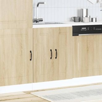 Berkfield Home Sink Base Cabinet Kalmar Sonoma Oak 60x46x81.5 cm Engineered Wood in Tan