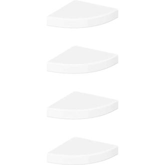 vidaXL Floating Corner Shelves 4 pcs High Gloss White 25x25x3.8 cm mdf Vidaxl