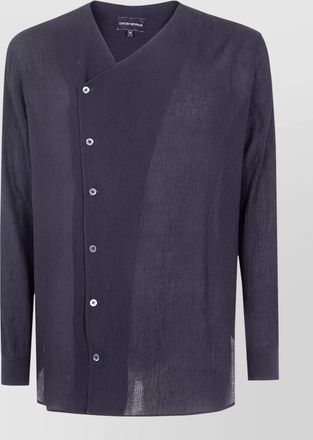 Emporio Armani shirt long sleeves sheer textured v neckline