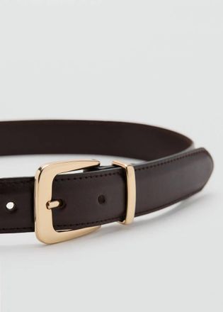 Mango Cintura 100% pelle bovina cioccolato - Donna - XL - MANGO