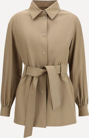 Max Mara Wool Jacket-shirt with belt Female 40
