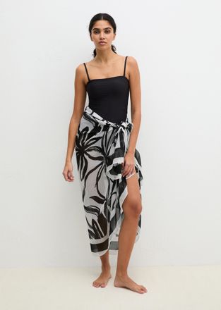 Marc O'Polo Pareo MARC OPOLO Abstract Floral AOP, Damen, wei&szlig; cotton print, Jersey, Obermaterial: 100% Polyester, Modet&uuml;cher Pareo