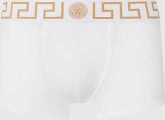 Versace Boxer in cotone stretch con stampa Greca e logo Medusa
