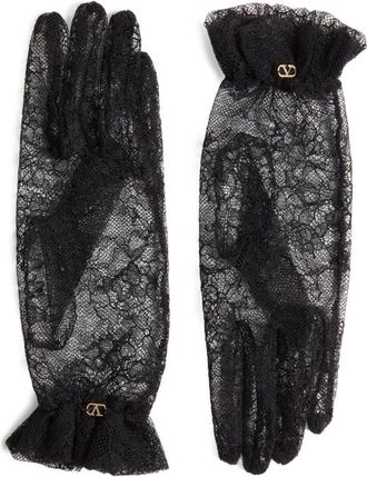 Valentino Garavani Vlogo Lace Gloves-Donna