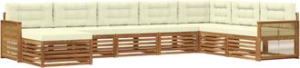 vidaXL Conjunto De Sof&aacute;s De Exterior 8 Uds. Natural Y Crema Vidaxl