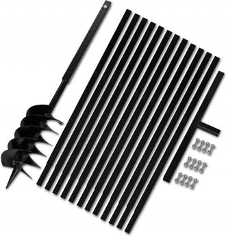 vidaXL Taladro De Tierra Con Mango 150 Mm Con Tubo De Extensi&oacute;n 13 M Acero Vidaxl