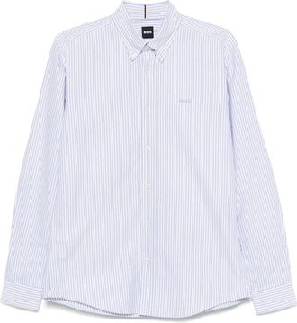 BOSS striped cotton shirt - Blue