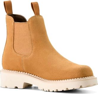 Ariat Womens Fatbaby Western Chelsea Boots In Wheat Suede