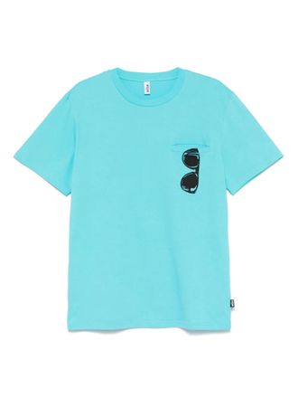 Moschino sunglasses-print T-shirt - unisex - Cotton - L - Blue