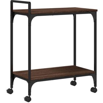 vidaXL Carrello Cucina Rovere Marrone 60,5x31x72,5cm Legno Multistrato - Vidaxl
