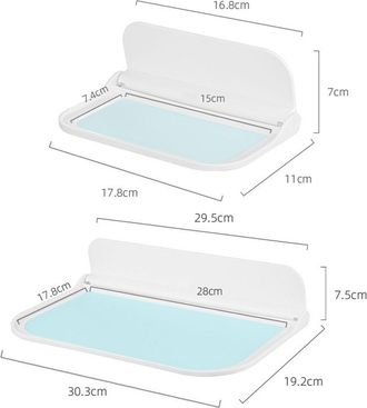 OEM Estanter&iacute;a De Ba&ntilde;o De Dos Piezas, Autoadhesiva, Plegable, Para Montaje En Pared, Estanter&iacute;a Para El Hogar Que Ahorra Espacio