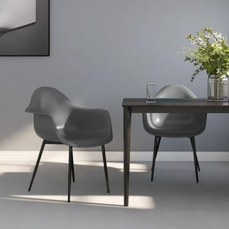 vidaXL Sillas De Comedor 2 Unidades Gris Pp Vidaxl