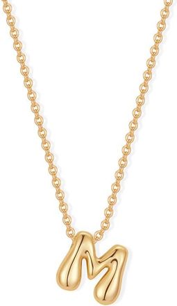 Brook & York Mini Pippa Bubble Initial Pendant Necklace in Gold M at Nordstrom