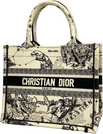Dior Black White Canvas Tote Bag (Pre-Owned)