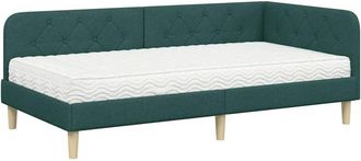 vidaXL Estructura De Cama En Esquina Verde Oscuro 90 X 190 Cm Tela Vidaxl