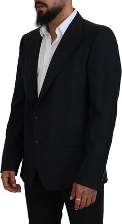 Dolce & Gabbana Mens Dark Blue Wool Formal Sicilia Blazer Clothing
