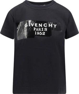 Givenchy Zwart Logo Patch Crew-neck T-shirts - Dames - T-shirts - Zwart - S - Katoen - Tops