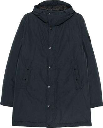 Stone Island Navy Blue Logo Hood Jacket